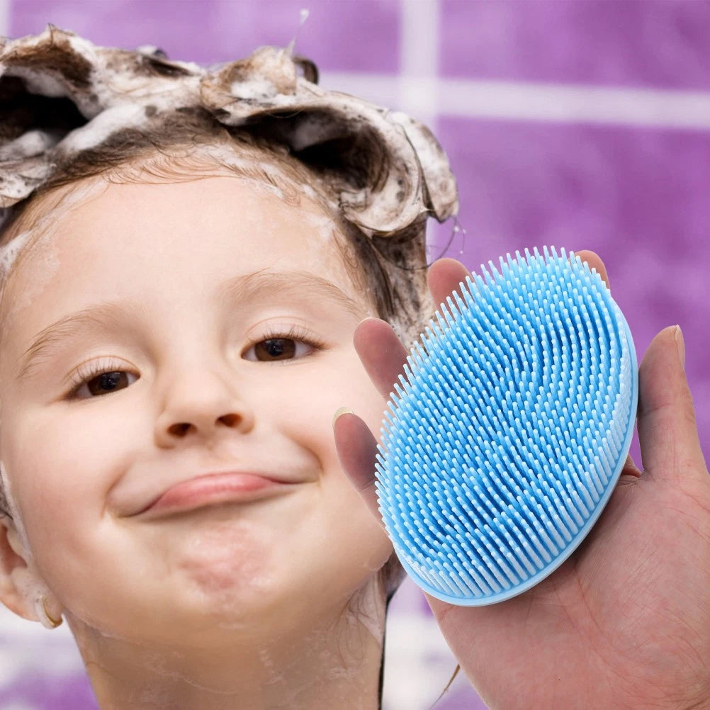 2 Pcs Bath Brush Silicone Body Scrubber with Handle Bathroom