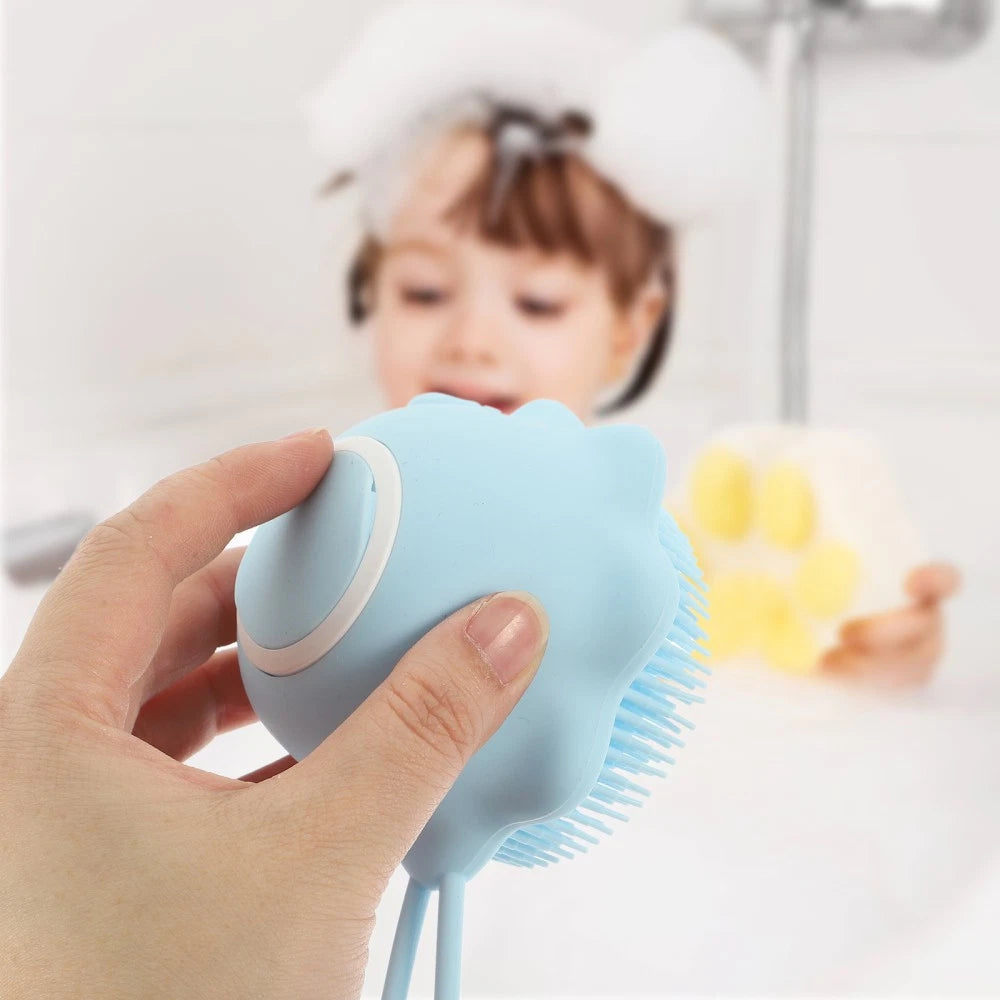 2 Pcs Bath Brush Child Baby Multi-functional Exfoliating Silicone Scrubber