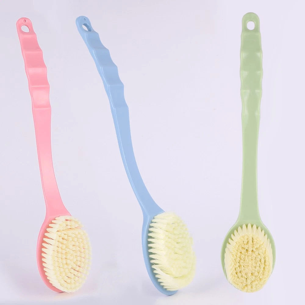 3 Pcs Bath Brushes Long Handle Shower Brushes Back Cleaning Scrubbers Set