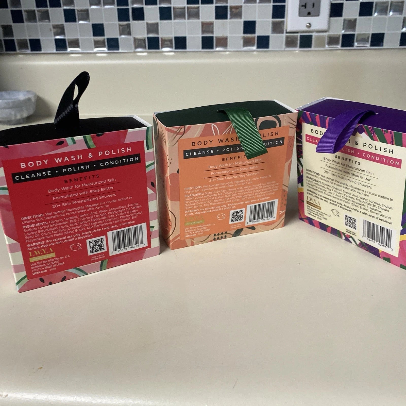 3 L.W.Y.A Watermelon & Tropic Coconut Peach Please! Body Wash & Polish  3.0 Oz