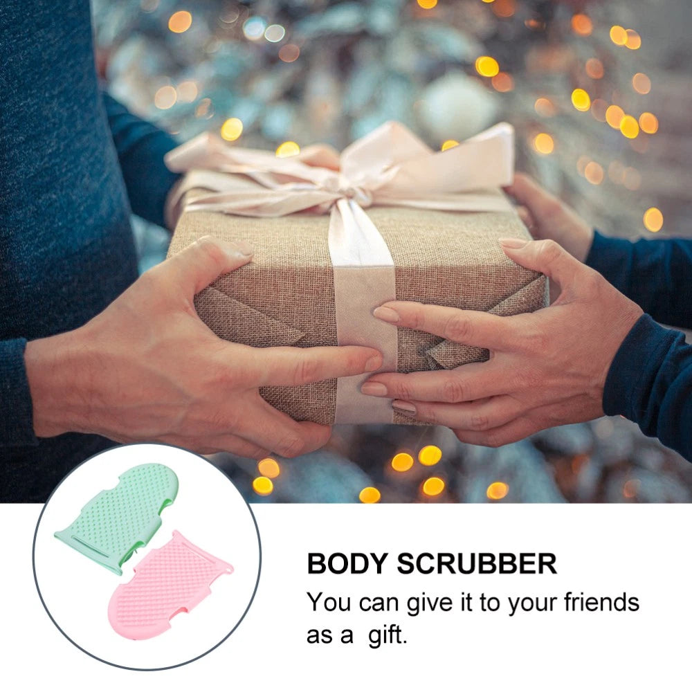 2 Pcs Bath Brush Child Soft Silicone Body Scrubber Shower Loofah