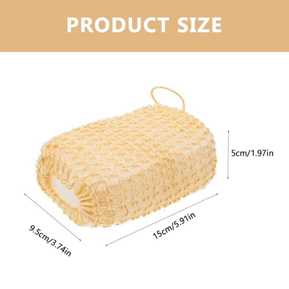 2 Pcs Silk Bath Towel Body Brush Exfoliator Scrubber Sisal Loofah