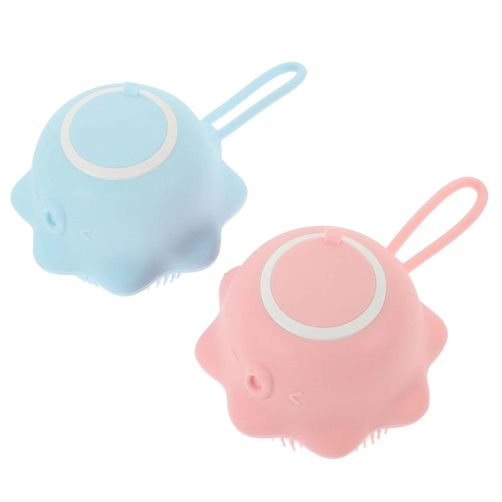 2 Pcs Bath Brush Child Baby Multi-functional Exfoliating Silicone Scrubber