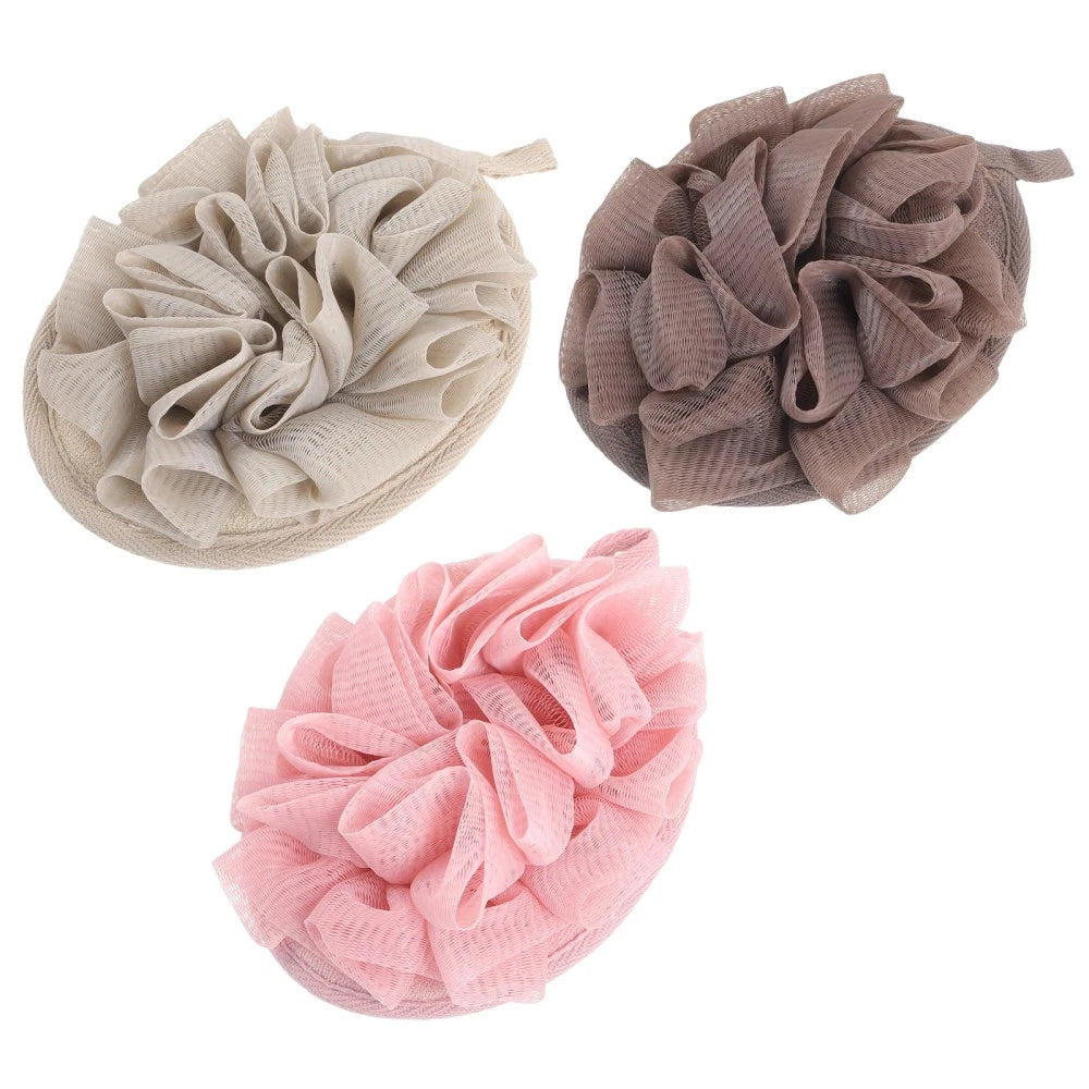 3 Pcs Bath Sponge Brush Travel Exfoliating Loofah Shower Scrubber