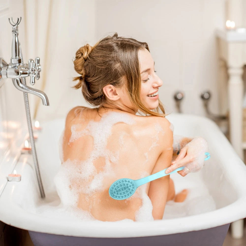 3pcs Long Handle Bath Scrubber Back Brush Massage Brush Shower Brush