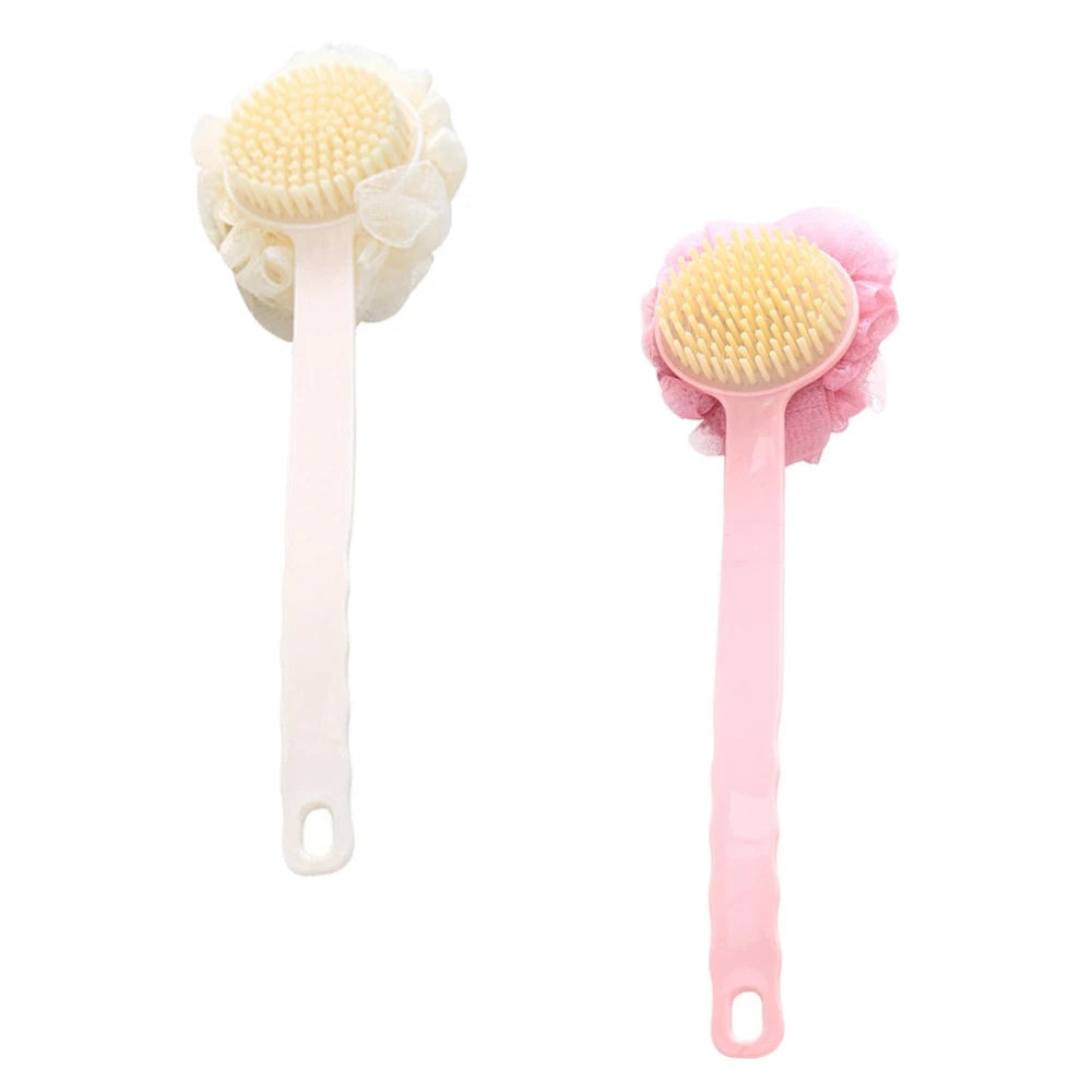 2 Pcs Back Rub Bath Brush Elderly Exfoliator for Shower Scrubber