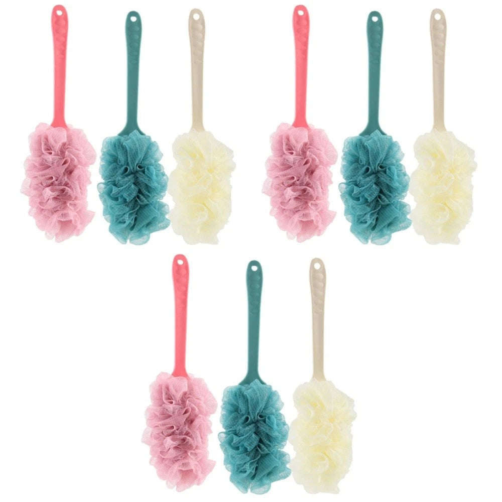 3 PCS Scrub Bath Brush Shower Back Scrubber Bathroom Accessories