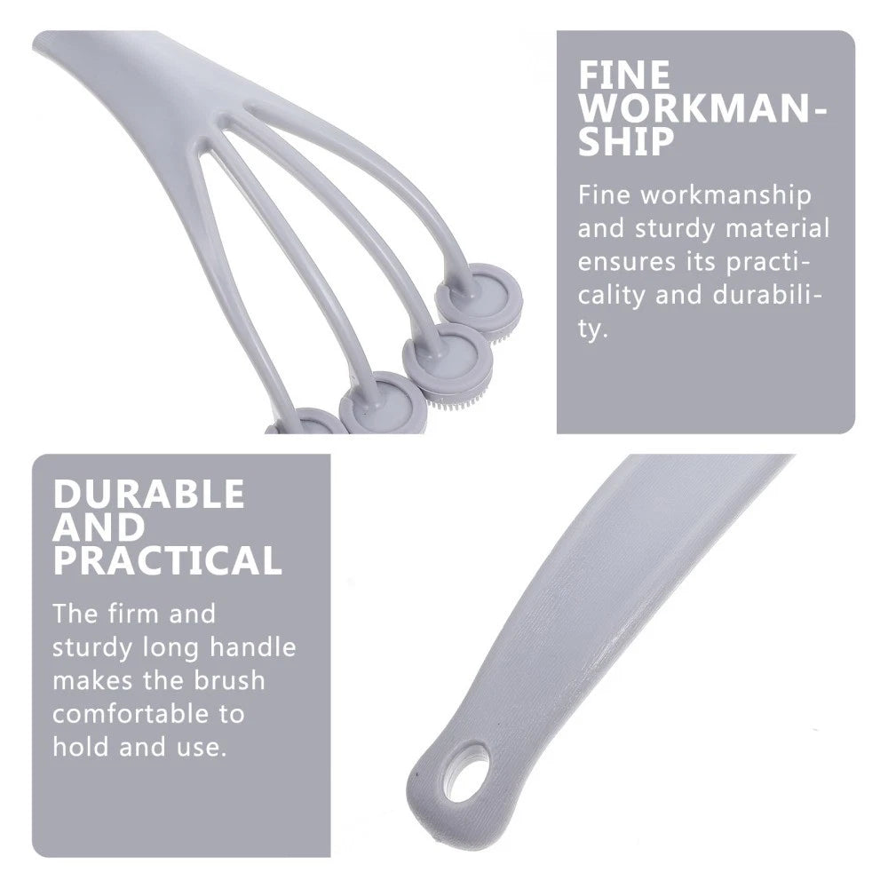 4 Pack Exfoliating Bath Brush Scrubbing with Handle Body Scrubber for Shower