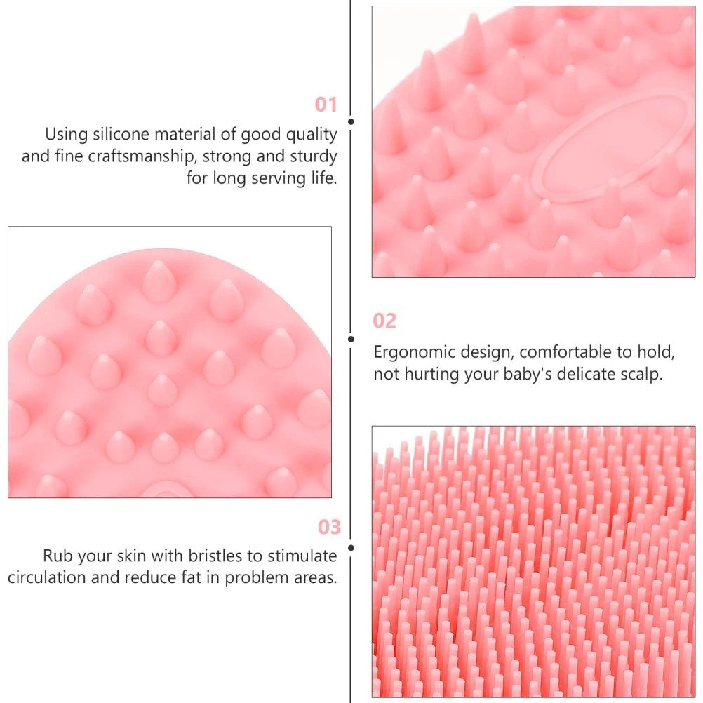 2 Pcs Silicone Bath Brush Toddler Child Children Hair Double-sided