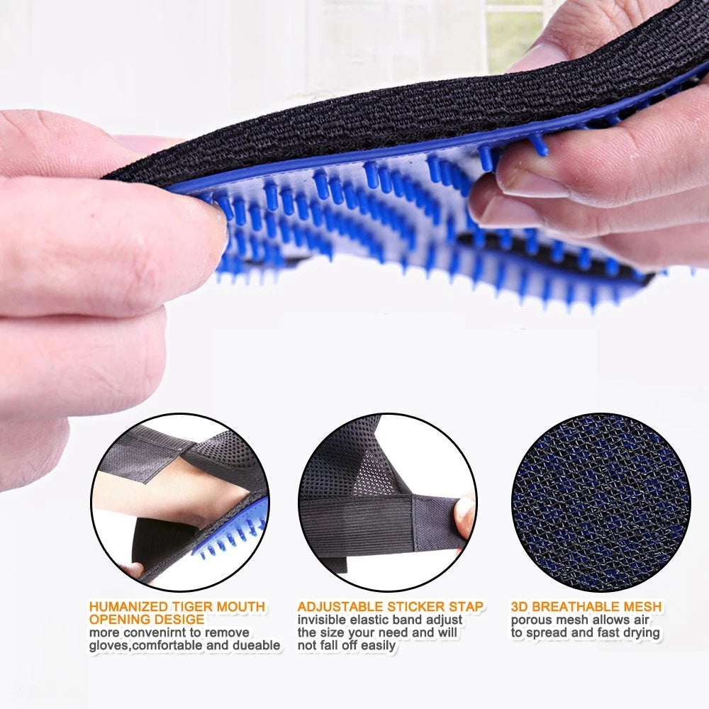 1 Pair Pet Grooming Glove Gentle Deshedding Brush Hair Remover for Dogs,Cats