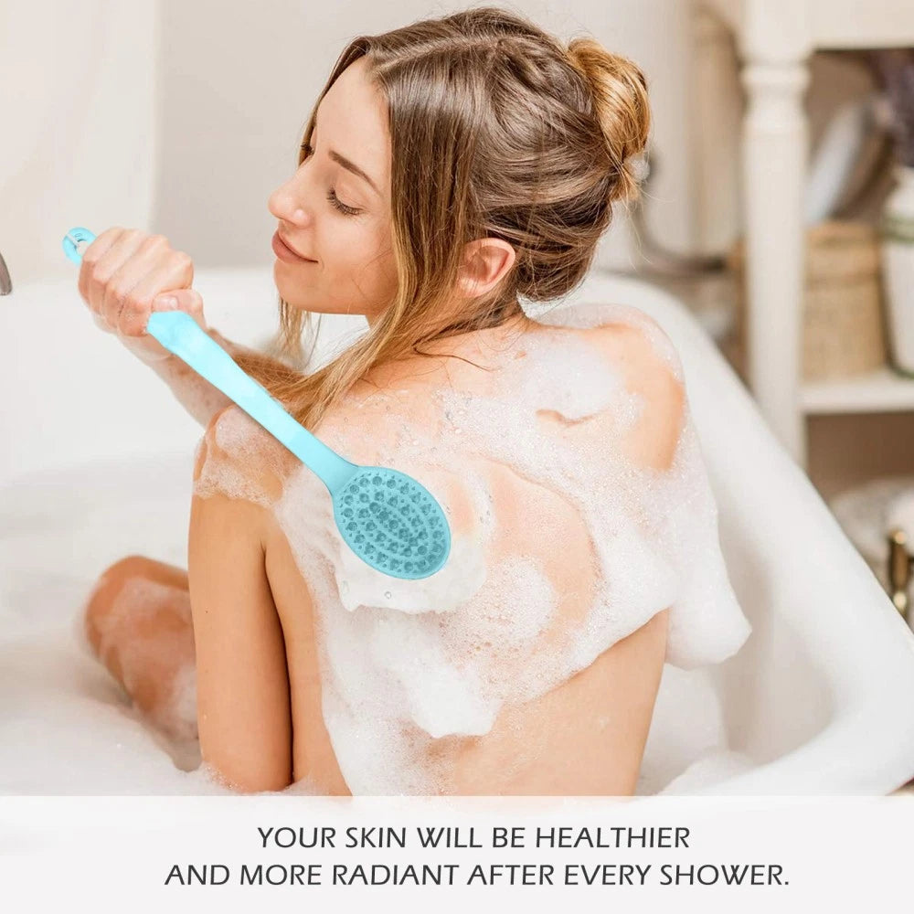 3pcs Long Handle Bath Scrubber Back Brush Massage Brush Shower Brush