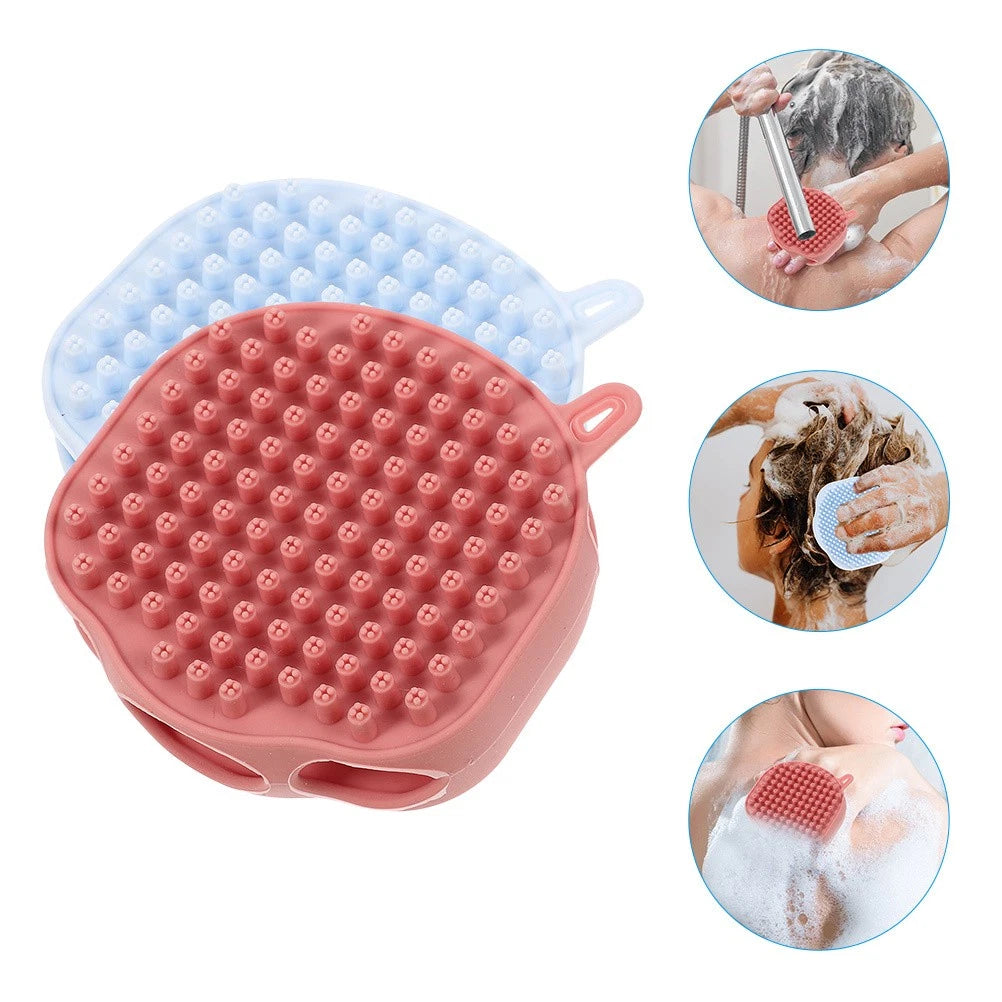 2 Pcs Shampoo Bath Brush Child Exfoliating Body Silicone Shower for