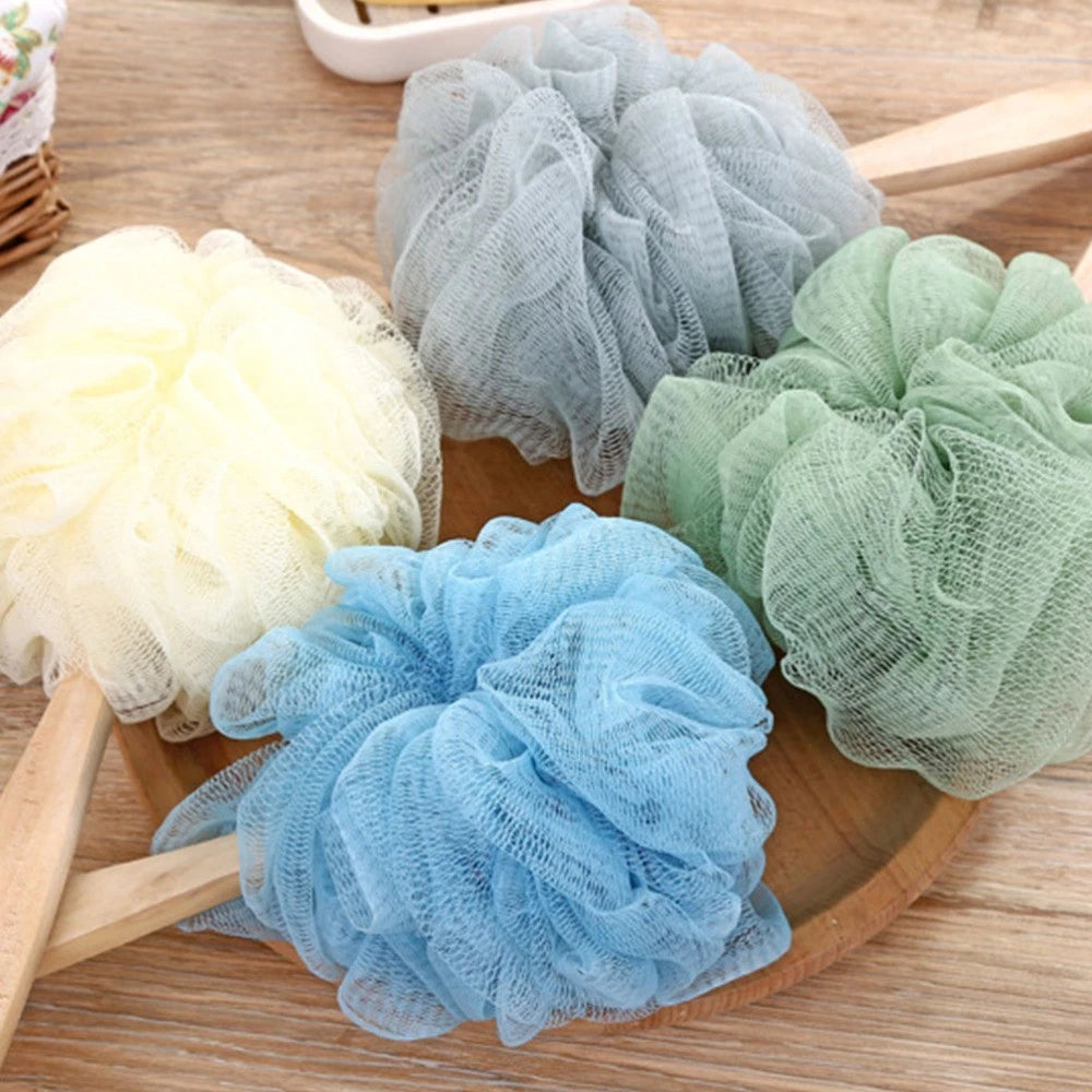 3pcs Long Handle Bath Balls Shower Bath Brushes (Light Yellow) Bath Balls