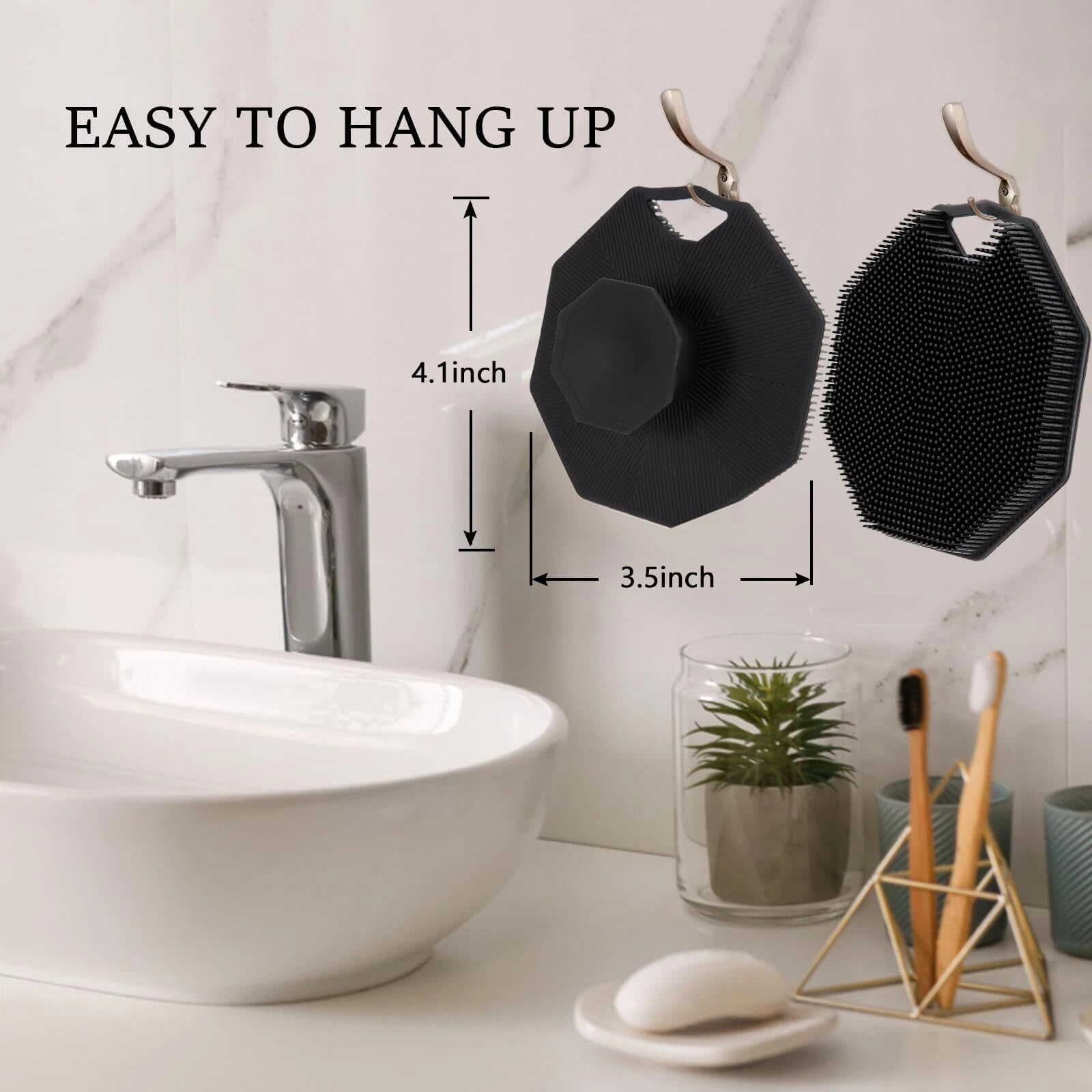 2Pack Silicone Body Scrubber Exfoliating Body Buffer with Handle for Shower