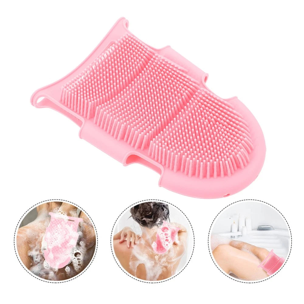 2 Pcs Bath Brush Child Soft Silicone Body Scrubber Shower Loofah