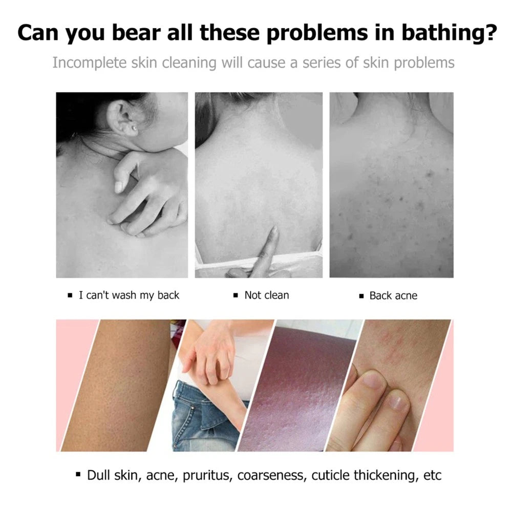 2 PCS Back Scrub Brush Cleaning for Body Care Bathroom