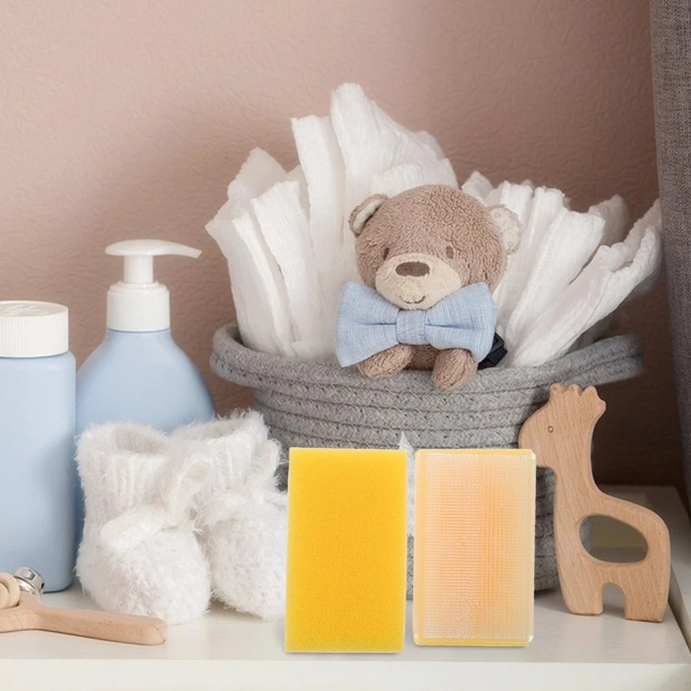 2 Pcs Sensory Training Device Newborn Toddler Baby Bath Scrubber Scalp Brush