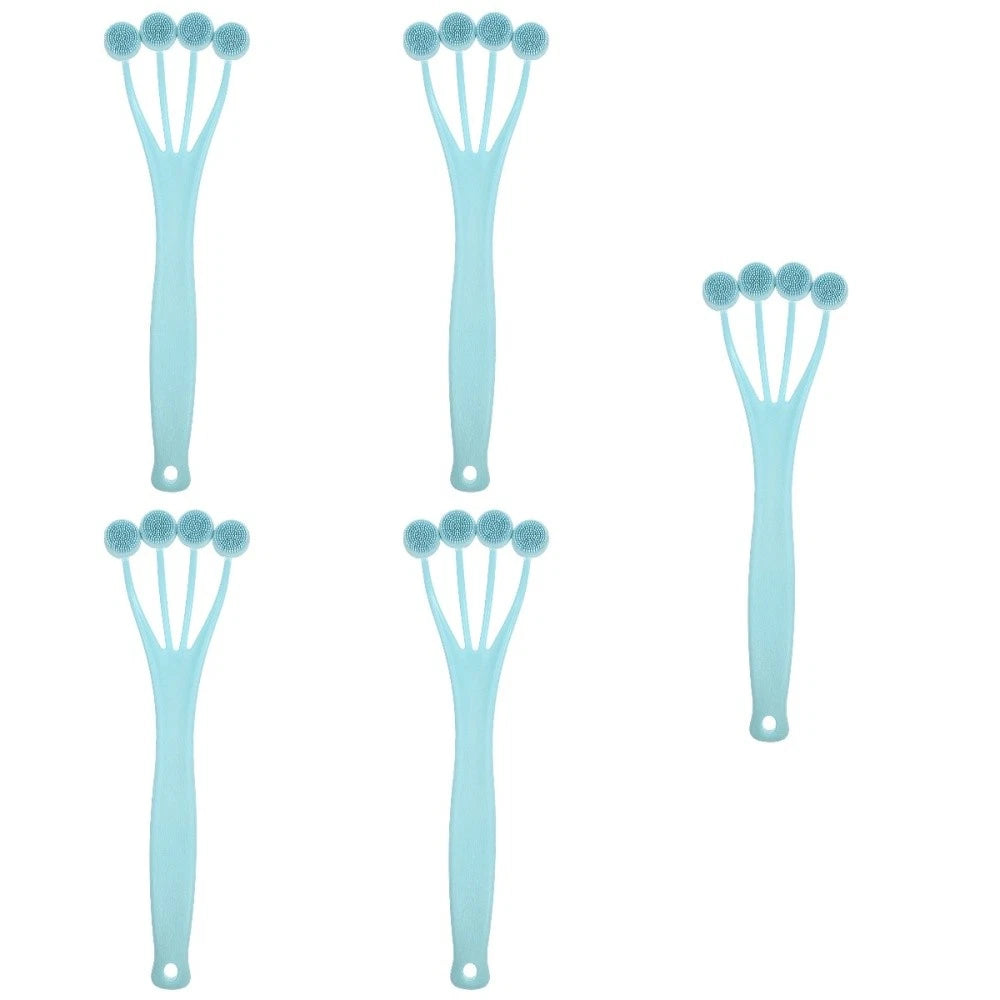 5 Pieces Exfoliating Bath Brush Man Miss Body Scrub Shower Long Handle Back