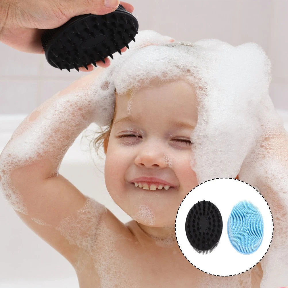 2 Pcs Bath Brush Silicone Body Scrubber with Handle Bathroom