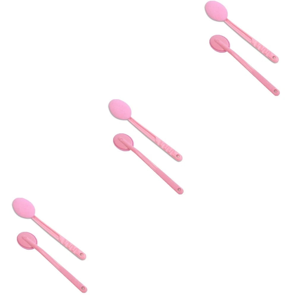 3 Count Bathing and Back Rubbing Brush Soft Body Scrubber Long Handle Shower