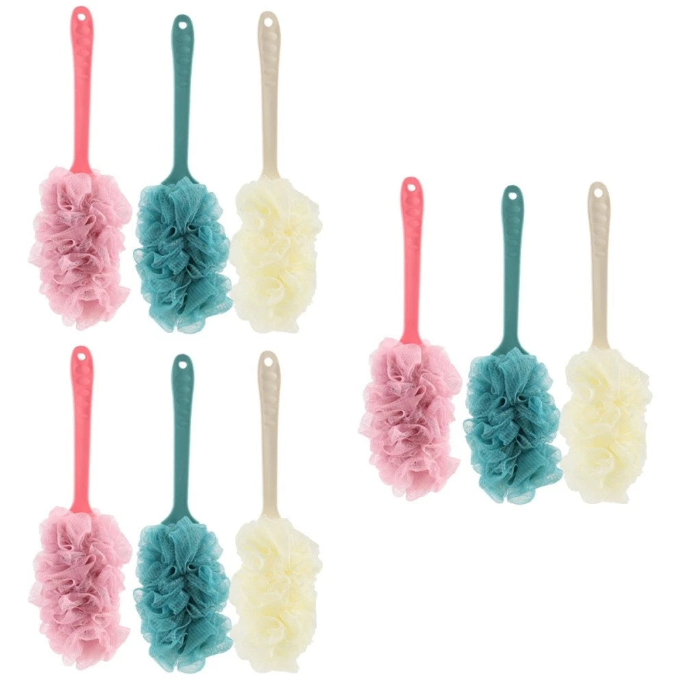 3 PCS Scrub Bath Brush Shower Back Scrubber Bathroom Accessories