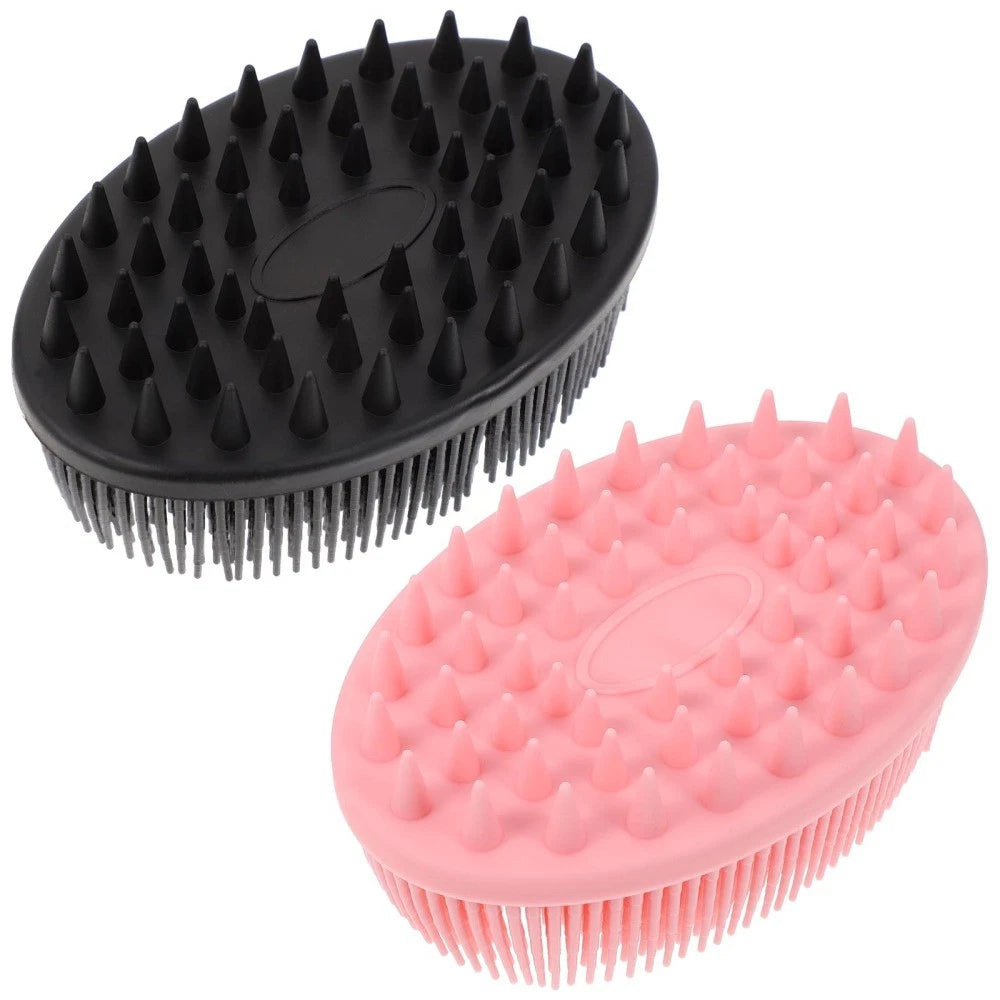 2 Pcs Silicone Bath Brush Toddler Child Children Hair Double-sided