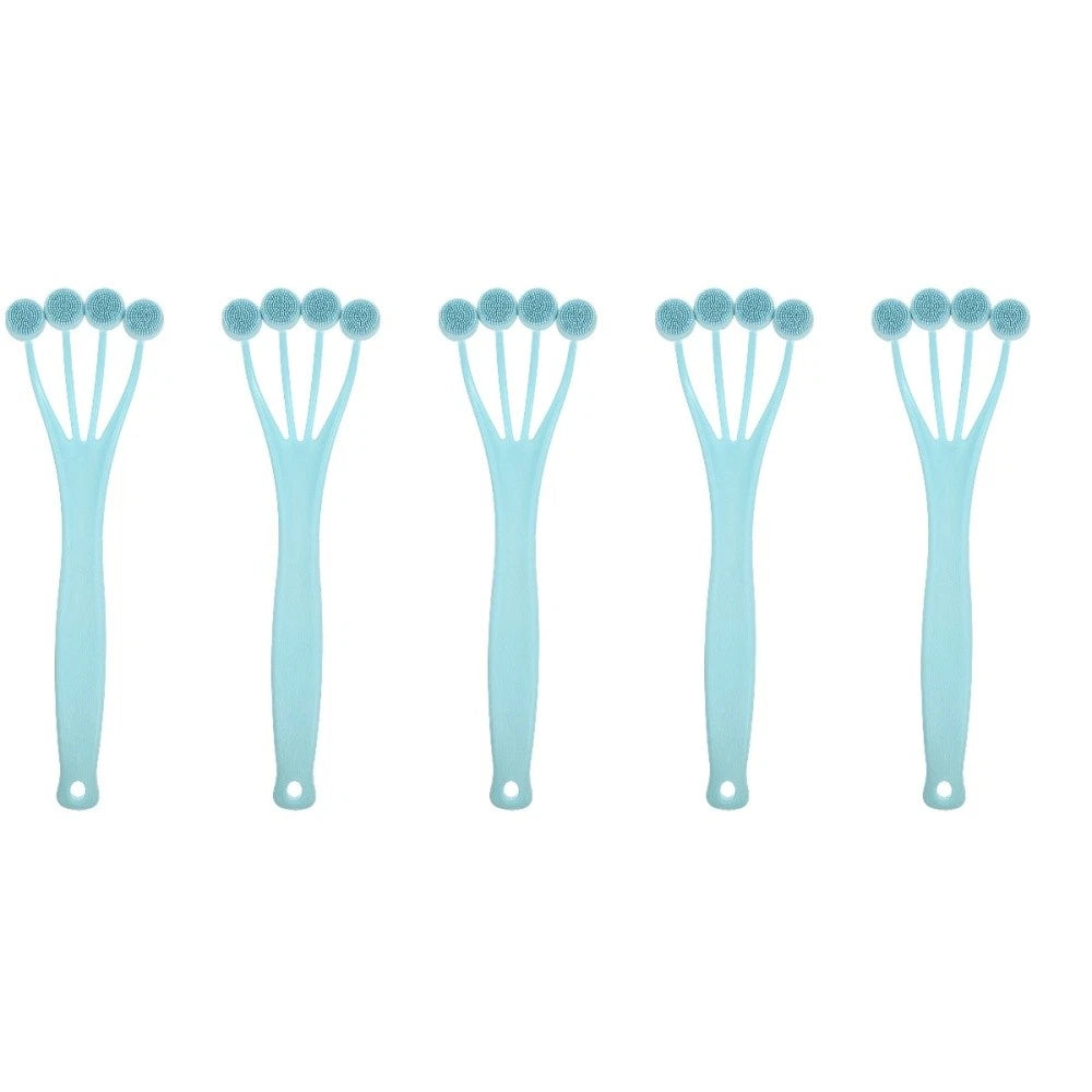 5 Pieces Exfoliating Bath Brush Man Miss Body Scrub Shower Long Handle Back