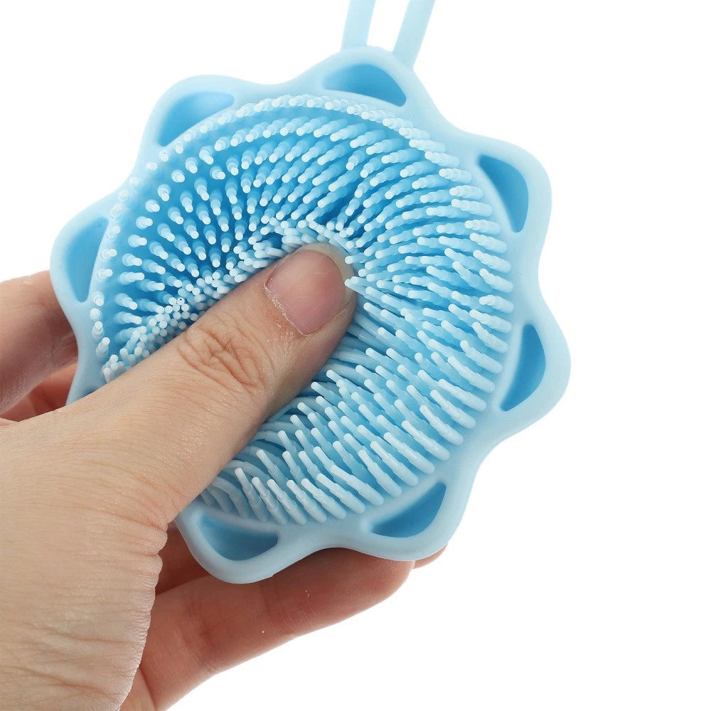 2 Pcs Bath Brush Child Baby Multi-functional Exfoliating Silicone Scrubber