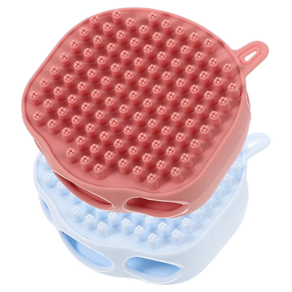 2 Pcs Shampoo Bath Brush Child Exfoliating Body Silicone Shower for