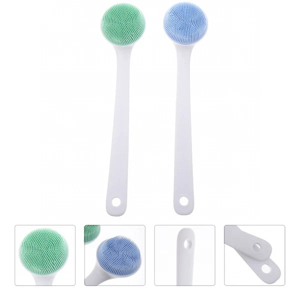 2Pcs Long Handle Bath Scrub Shower Body Brushes Massage Cleaning Scrubbers