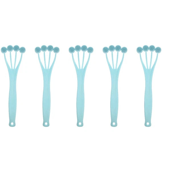 5 Pieces Exfoliating Bath Brush Man Miss Body Scrub Shower Long Handle Back