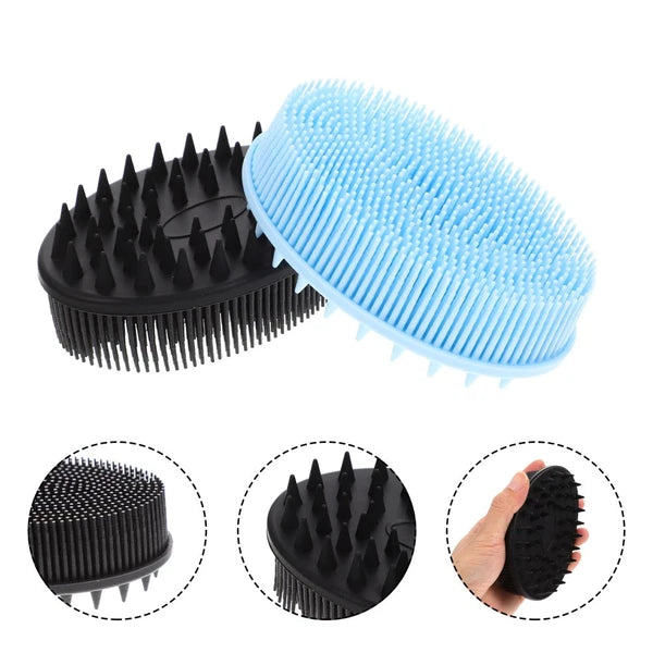 2 Pcs Bath Brush Silicone Body Scrubber with Handle Bathroom