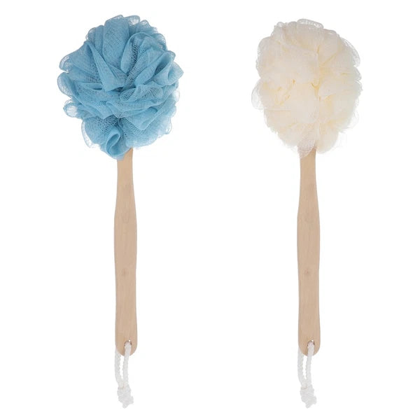 2 Pcs Baby Bath Brushes Long Handles for Elderly Soft Back Scrubber Shower