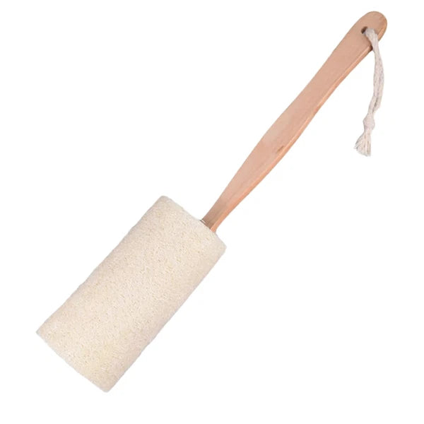 4Pcs Wood Loofah Back Scrubber Bath Brush Body Exfoliating Long Handle Massage