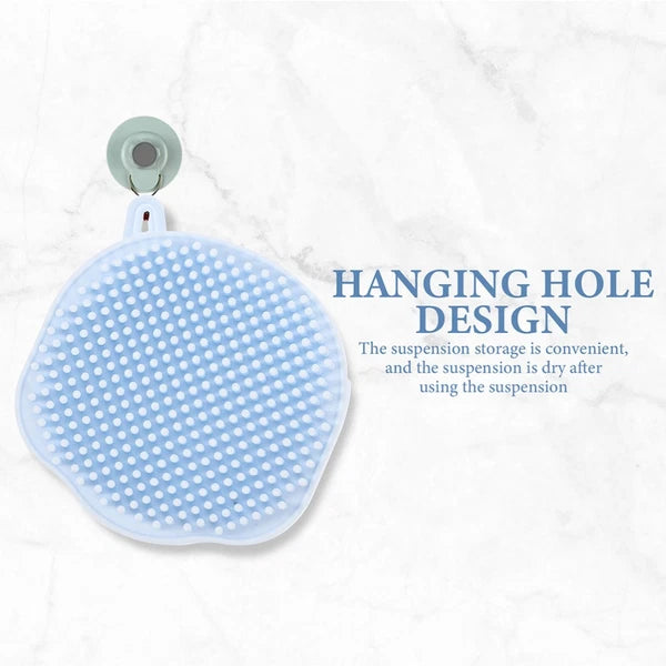 2 Pcs Shampoo Bath Brush Travel Child Exfoliating Silicone Body Scrubber