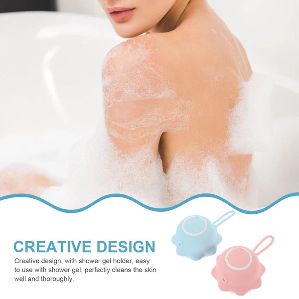 2 Pcs Bath Brush Child Baby Multi-functional Exfoliating Silicone Scrubber