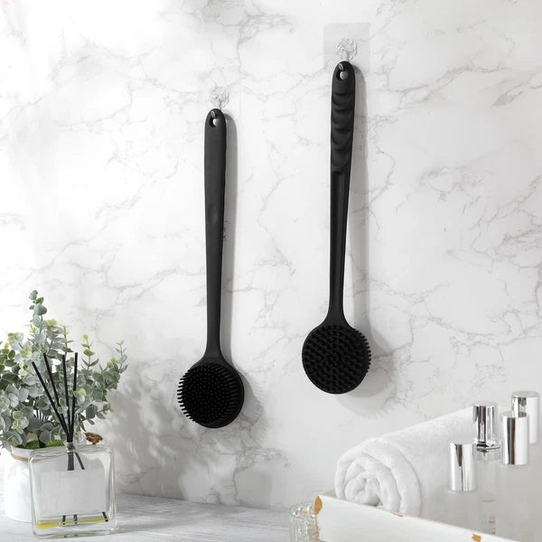 4 Pack Scrubber Anti Slip for Shower, 15 Inch Soft Silicone Bath Body Brush B...