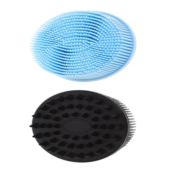2 Pcs Bath Brush Silicone Body Scrubber with Handle Bathroom
