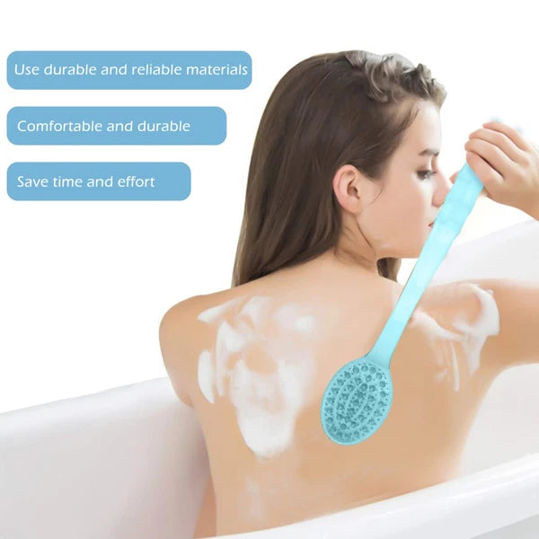 3pcs Long Handle Bath Scrubber Back Brush Massage Brush Shower Brush
