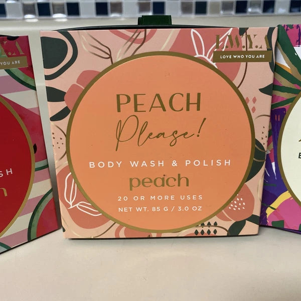 3 L.W.Y.A Watermelon & Tropic Coconut Peach Please! Body Wash & Polish  3.0 Oz