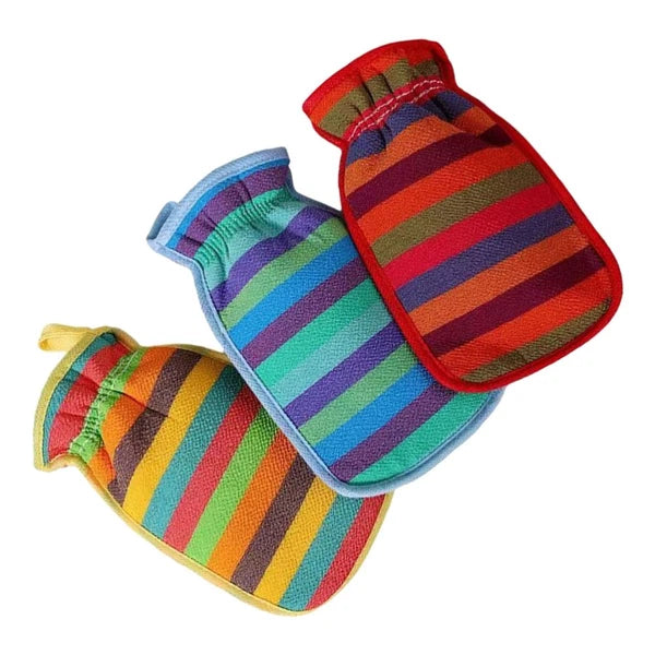 3 Pcs Bath Towel Gloves Body Exfoliator Back Brush for Shower Men