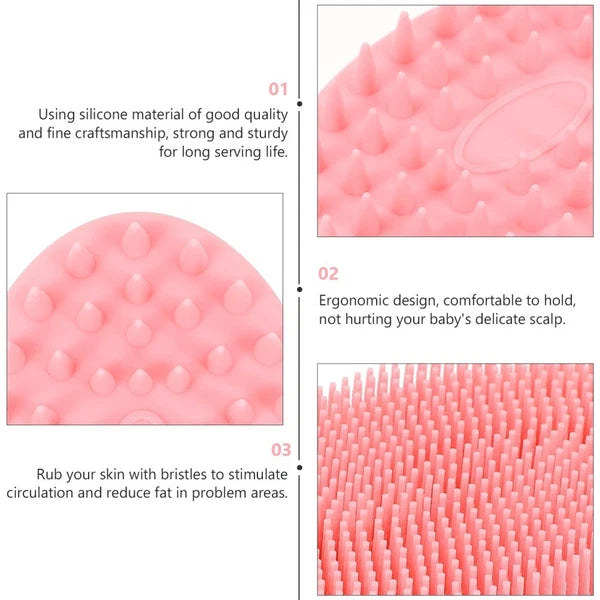 2 Pcs Silicone Bath Brush Toddler Child Children Hair Double-sided