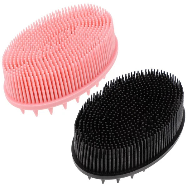 2 Pcs Silicone Bath Brush Toddler Child Children Hair Double-sided