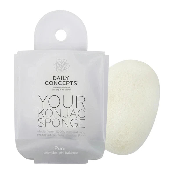 2 x Daily Concepts Daily Konjac Sponge "Pure" 100% Natural & Vegan NEW