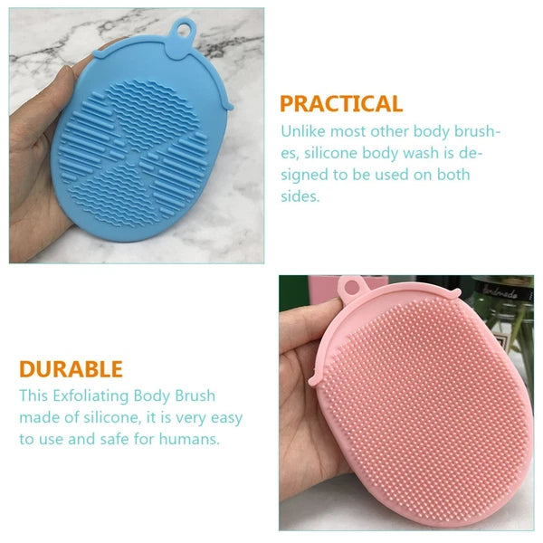 3 Pcs Bath Brush Skin Exfoliator Scrubber Silicone Body Scrubbers Back Shower