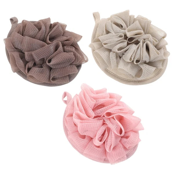 3 Pcs Bath Sponge Brush Travel Exfoliating Loofah Shower Scrubber