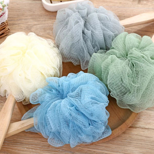 3pcs Long Handle Bath Balls Shower Bath Brushes (Light Yellow) Bath Balls