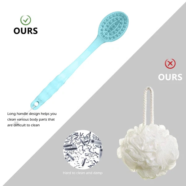 3pcs Long Handle Bath Scrubber Back Brush Massage Brush Shower Brush