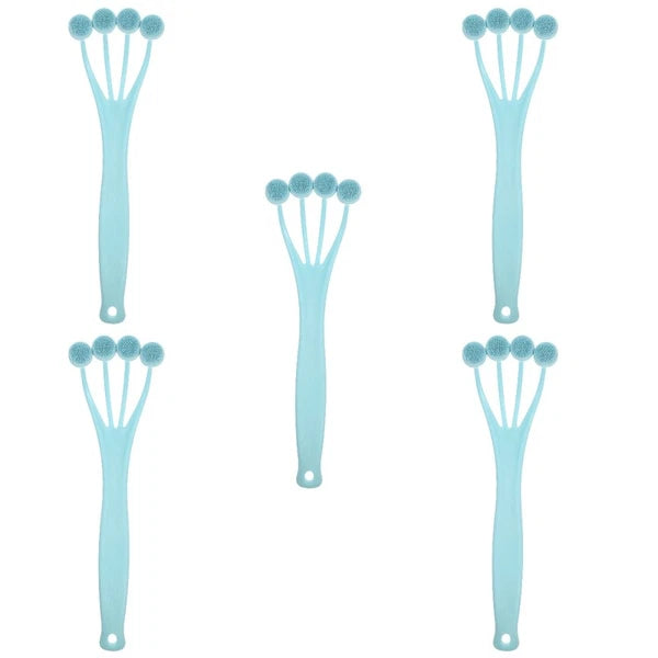 5 Pieces Exfoliating Bath Brush Man Miss Body Scrub Shower Long Handle Back