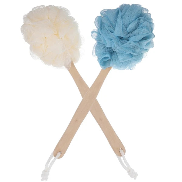 2 Pcs Baby Bath Brushes Long Handles for Elderly Soft Back Scrubber Shower